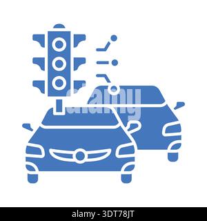 automated traffic control color flat icon for digital and print projects.  Minimal clean icons for apps and websites. Modern simple icons for UI UX an Stock Vector
