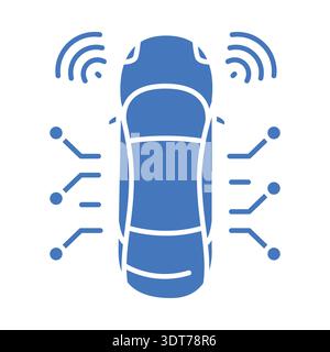 autonomous vehicle color flat icon for digital and print projects.  Minimal clean icons for apps and websites. Modern simple icons for UI UX and brand Stock Vector