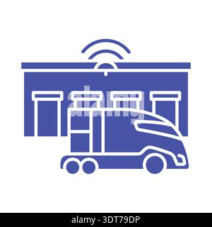 smart logistic hub color flat icon for digital and print projects.  Minimal clean icons for apps and websites. Modern simple icons for UI UX and brand Stock Vector