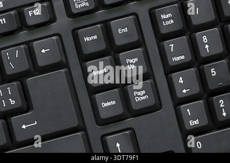 Black modern computer keyboard top view Stock Photo