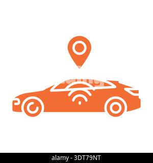 smart parking color flat icon for digital and print projects.  Minimal clean icons for apps and websites. Modern simple icons for UI UX and branding Stock Vector