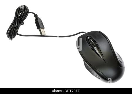Wired computer mouse isolated on white background Stock Photo