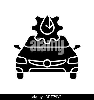 AI fuel optimization black flat icon for digital and print projects.  Minimal clean icons for apps and websites. Modern simple icons for UI UX and bra Stock Vector