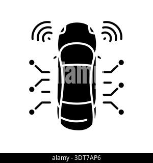 autonomous vehicle black flat icon for digital and print projects.  Minimal clean icons for apps and websites. Modern simple icons for UI UX and brand Stock Vector