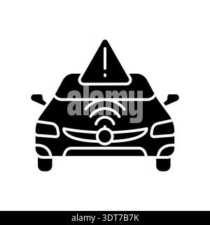 road hazard detection black flat icon for digital and print projects.  Minimal clean icons for apps and websites. Modern simple icons for UI UX and br Stock Vector
