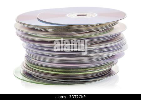 CD stack isolated on the white background Stock Photo