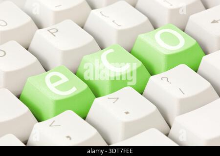 Ecology concept. Computer keyboard with an eco option Stock Photo