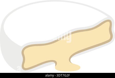 Flat illustration of a pale sauce puddle with a glossy spill shape on white background Stock Vector