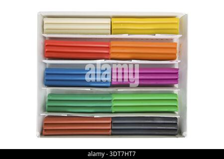 Set of colorful plasticine isolated on white background Stock Photo