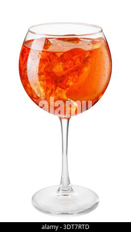 Cold aperol spritz cocktail in glass isolated on white background Stock Photo