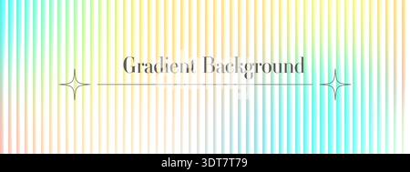 Pastel ribbed glass stripe background with soft gradient. Abstract futuristic vertical texture Stock Vector