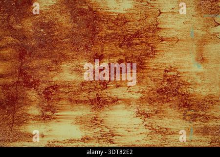 Rusty corrosive wall, iron covered with rust and corrosion paint. Rust metal background. Grunge steel texture Stock Photo