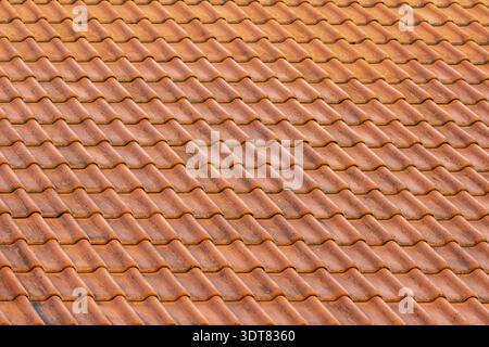 Old roof tiles on the roof of an old house as seamless pattern Stock Photo