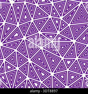 Triangles pattern. Multiple repeated inner triangles. Large shape size. Solid color style. Seamless pattern. Beautiful vector tiles. Stock Vector