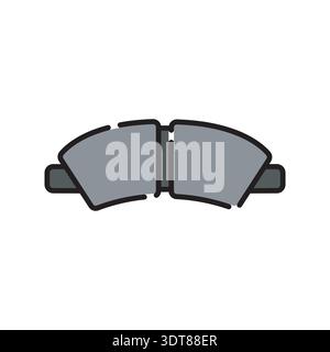 brake pads black line icon. Vector isolated element.Editable stroke Stock Vector