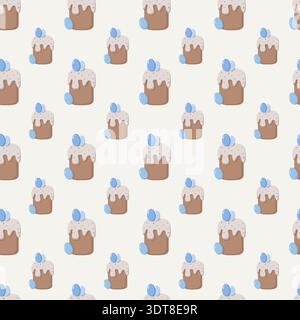 Easter Cake Pattern Seamless Design Stock Vector