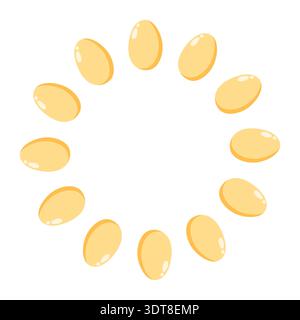 Yellow eegs Wreath Symmetrical Pattern Stock Vector