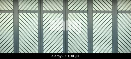 Gray architectural fence pattern forming a background with repeating diagonal lines Stock Photo