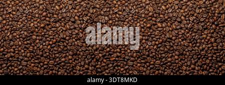 Roasted arabica coffee beans forming a seamless pattern, ideal for backgrounds and textures Stock Photo