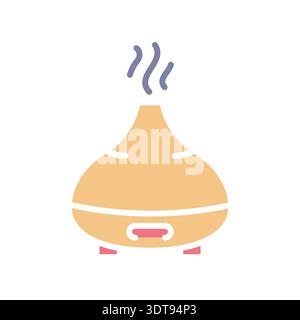 aroma diffuser black line icon. Vector isolated element.Editable stroke Stock Vector