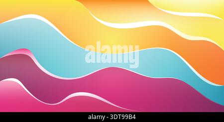 Abstract colorful banner wave background. Fluid shapes color background. Simple banner trendy shapes design Stock Vector