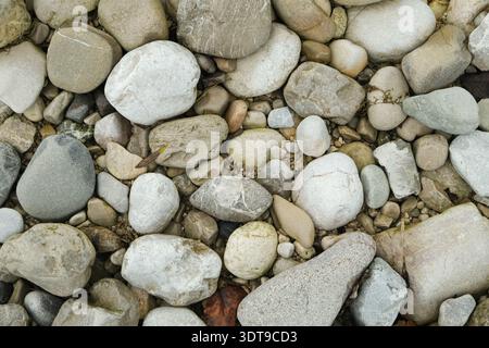 Natural River Stone Background and Texture. Stock Photo