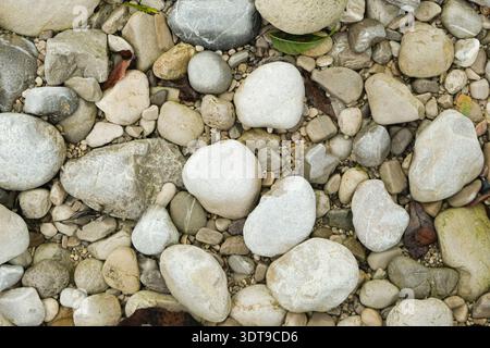 Natural River Stone Background and Texture. Stock Photo