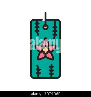 aroma sachet for closet black line icon. Vector isolated element.Editable stroke Stock Vector