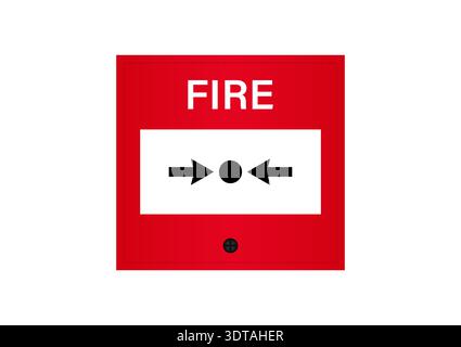Emergency Fire Alarm System. Vector Illustration Isolated on White Background. Stock Vector