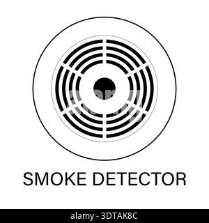 Smoke Detector Icon Symbol. Smoke Alarm. Vector Illustration Isolated on White Background. Stock Vector
