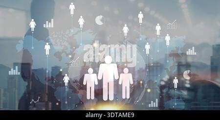 Workforce Optimization and HR Digital Platform for International Business. Stock Photo