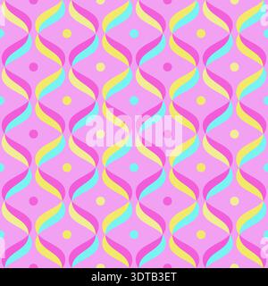 Retro vibes of wavy ogee pattern, abstract seamless vector background, perfect for wallpapers, fabric Stock Vector