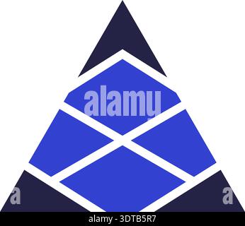 Two colors triangular icon logo formed by rhombuses and triangles Stock Vector
