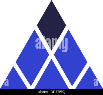 Two colors triangular icon for logo formed by rhombuses and triangles Stock Vector