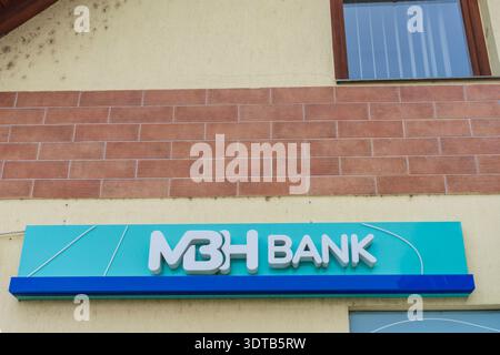 Branch of MBH Bank, one of Hungary’s largest financial institutions, formed through a merger of government-linked banks in 2023. Stock Photo