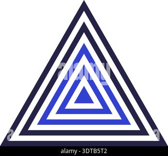 Two colors triangular icon for logo with concentric triangles inside Stock Vector