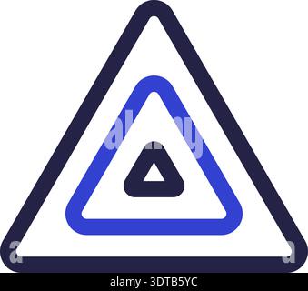 Two colors triangular icon of logo with two triangles inside and rounded corners Stock Vector