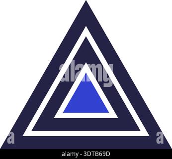 Two colors triangular icon for logo with two triangles inside Stock Vector
