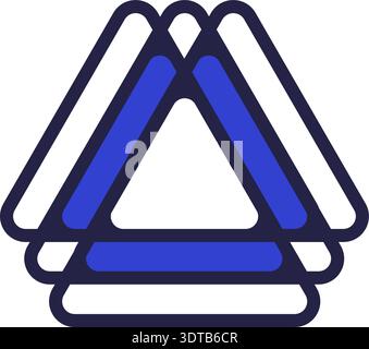 Two colors triangular logo icon with many triangles and fill areas Stock Vector