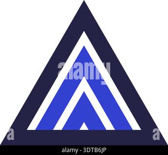 Two colors triangular icon for logo other triangles inside Stock Vector