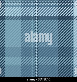Comfortable textile check fabric, diverse background vector seamless. Nice texture pattern plaid tartan in cyan and pastel colors palette. Stock Vector