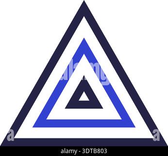 Two colors triangular icon logo with two triangles inside Stock Vector