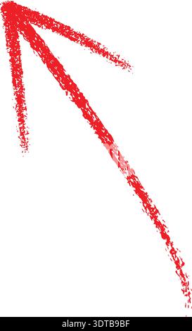 A vibrant red arrow pointing upwards and to the left Stock Vector