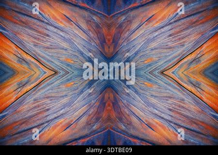 the butterfly, abstract colored sand texture visuals—featuring swirling waves of vibrant hues, earthy ochres, and gradient patterns reminiscent of nat Stock Photo