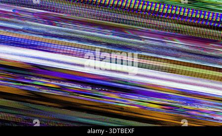 Screen Glitches - Digital and Analogue Television or Monitor Interference Stock Photo