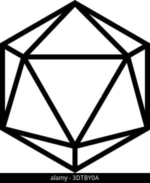 Polygon designed with triangular outer edges and a thick line to simulate dimensional appearance. Stock Vector