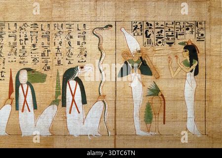 Egyptian papyrus of Diedkhonsuiusankh, detail Stock Photo