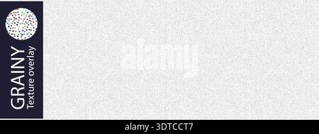 Noisy white seamless pattern and grain bg, tiny black dots in grainy texture overlay. Dust gritty effect for grunge speckle paper, vintage halftone Stock Vector