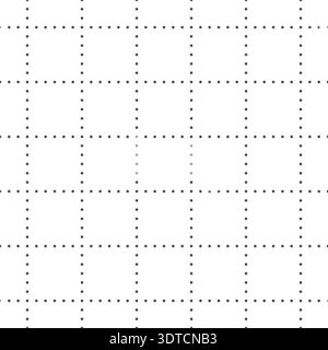 Seamless Dotted Grid Pattern Background. Minimal Dot Matrix Layout for School Study Notebook Pages, Bullet Journals, Planners, Writing Paper or Wrapping. Clean Repeating Endless Vector Design Stock Vector