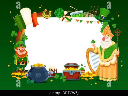 Saint Patrick's Day greeting card frame template Stock Vector